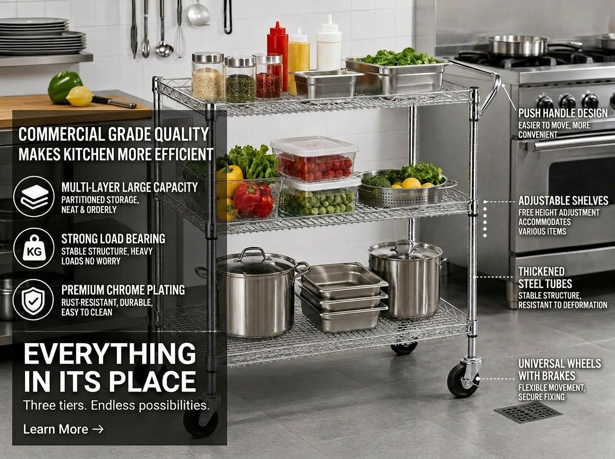 Carrello da cucina robusto e m - Commercial Kitchen And Bar recensione e prezzo